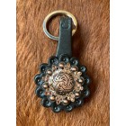 Keychain Small Black "Crystal Concho Antique Copper Peach 125"