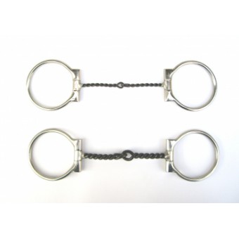 D-ring snaffle twisted wire fijn 5"